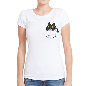 Cute Pocket Animal Print T-Shirt